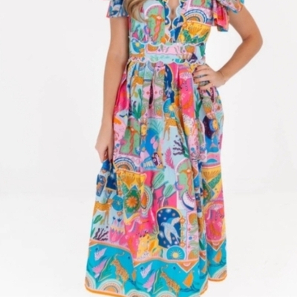 NWT Vibrant Floral Maxi Dress - Picture 7 of 8